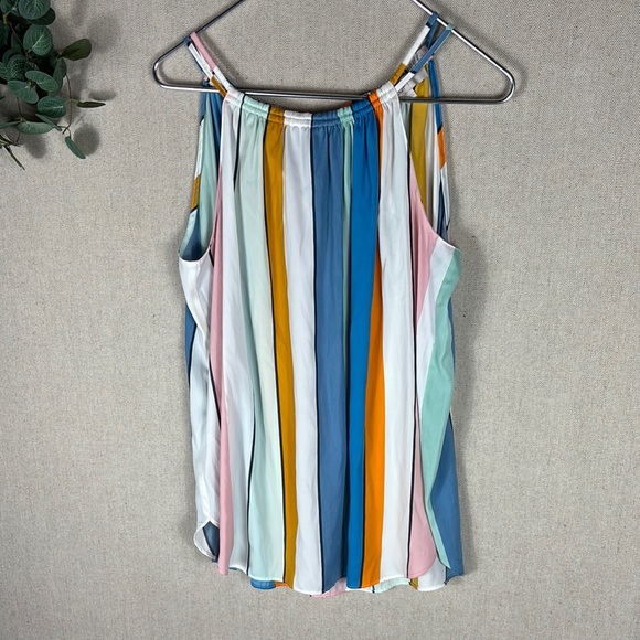 Loft > Multicolor Striped Sleeveless Halter Top Medium - Picture 6 of 11